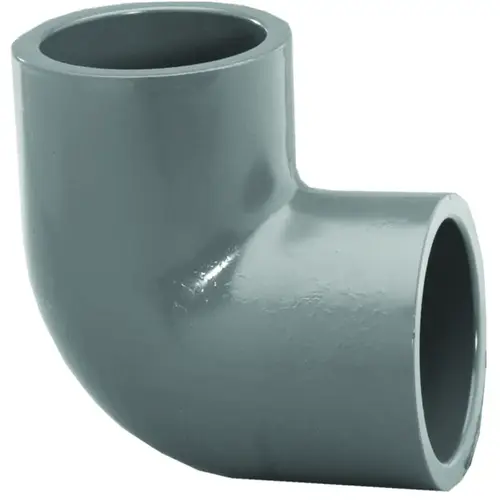 Pipe Elbow, 1-1/2 in, Slip, 90 deg Angle, PVC, SCH 80 Schedule Gray