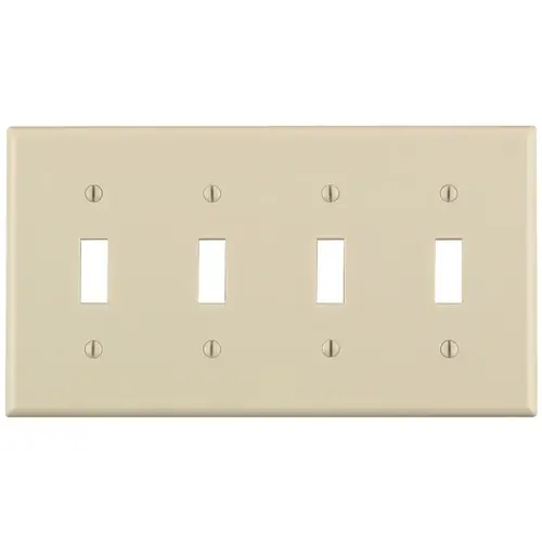 78012 Switch Wallplate, 4-1/2 in L, 2-3/4 in W, 4 -Gang, Light Almond 78012 Switch Wallplate, 4-1/2 in L, 2-3/4 in W, 4 -Gang, Light Almond
