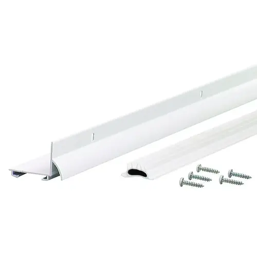 Door Bottom with Drip Cap, 36 in L, 1-3/8 in W, 1-3/32 in H, Aluminum White Door Bottom with Drip Cap, 36 in L, 1-3/8 in W, 1-3/32 in H, Aluminum White