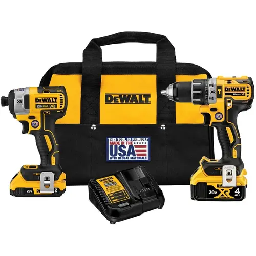 Combination Kit, Battery Included, 20 V, 2-Tool, Lithium-Ion Battery Black/Yellow Combination Kit, Battery Included, 20 V, 2-Tool, Lithium-Ion Battery Black/Yellow