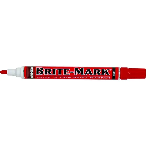 BRITE-MARK  Medium Permanent Paint Marker, Valve Action, Red - pack of 12
