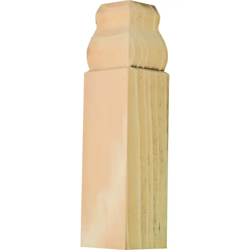 Trim Block Moulding, 6-1/2 in L, 1-1/8 in W, 1-1/8 in Thick, Pine Wood Trim Block Moulding, 6-1/2 in L, 1-1/8 in W, 1-1/8 in Thick, Pine Wood