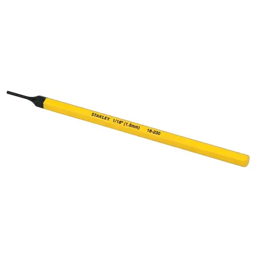 16-230 Pin Punch, 1/16 in Tip, 6 in L, 1/4 in Dia Shank, Hex Shank, Chrome Vanadium Steel Powder-Coated 16-230 Pin Punch, 1/16 in Tip, 6 in L, 1/4 in Dia Shank, Hex Shank, Chrome Vanadium Steel Powder-Coated