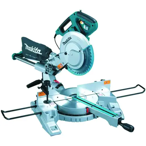 Miter Saw, 10 in Dia Blade, 3-5/8 x 8-1/2 in at 45 deg, 3-5/8 x 12 in at 90 deg Cutting Capacity Silver/Teal Miter Saw, 10 in Dia Blade, 3-5/8 x 8-1/2 in at 45 deg, 3-5/8 x 12 in at 90 deg Cutting Capacity Silver/Teal