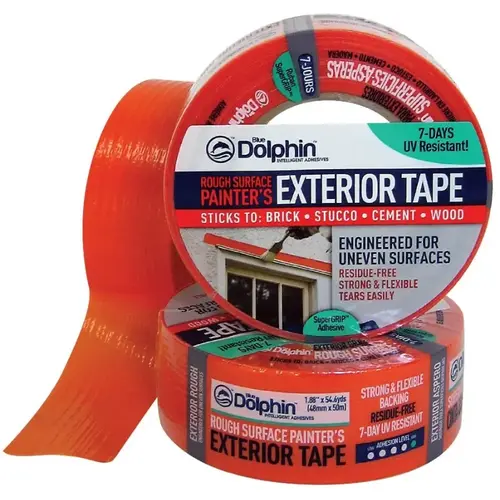 Exterior Tape, 54.6 yd L, 1.88 in W, Orange
