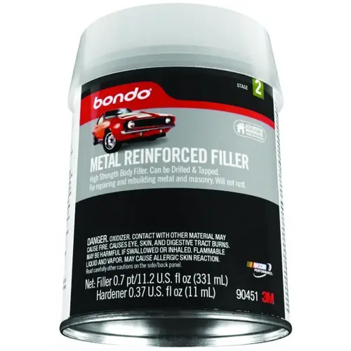 Reinforced Filler, 0.7 pt Can, Putty, Pungent Metallic Gray
