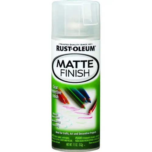 Matte Finish Spray Paint, Matte, Clear, 11 oz, Aerosol Can Matte Finish Spray Paint, Matte, Clear, 11 oz, Aerosol Can