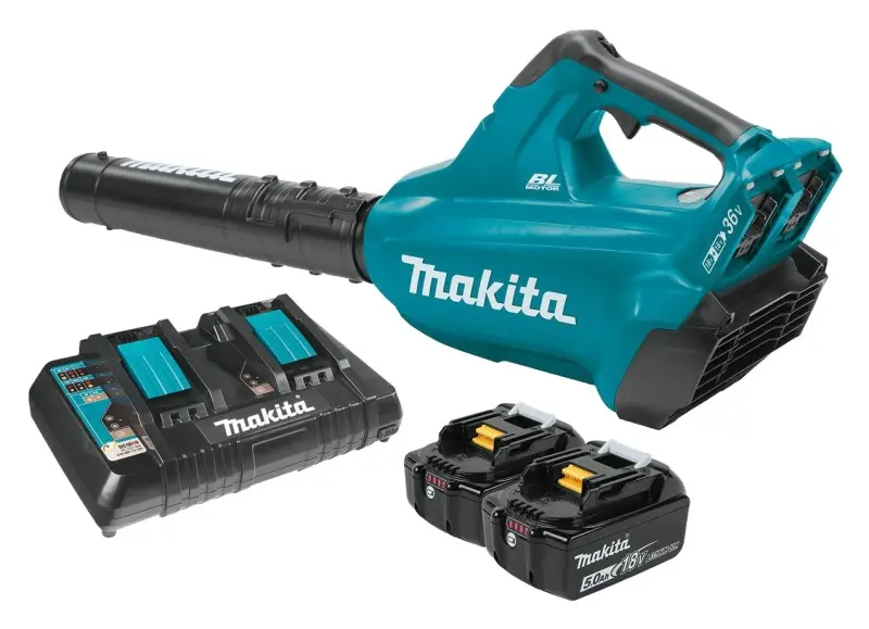 Makita Cordless Blower Kit 5 Ah 18 V Battery Lithium-Ion Battery 6-Speed 473 cfm Air XBU02PT Makita Cordless Blower Kit 5 Ah 18 V Battery Lithium-Ion Battery 6-Speed 473 cfm Air XBU02PT
