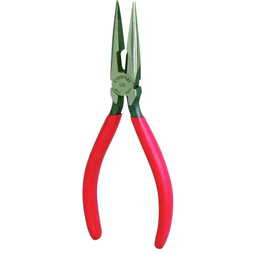 N Long Chain Nose Plier, 7-1/2 in OAL, 14 AWG Cutting Capacity, Red Handle, Non-Slip Cushion Grip Handle N Long Chain Nose Plier, 7-1/2 in OAL, 14 AWG Cutting Capacity, Red Handle, Non-Slip Cushion Grip Handle