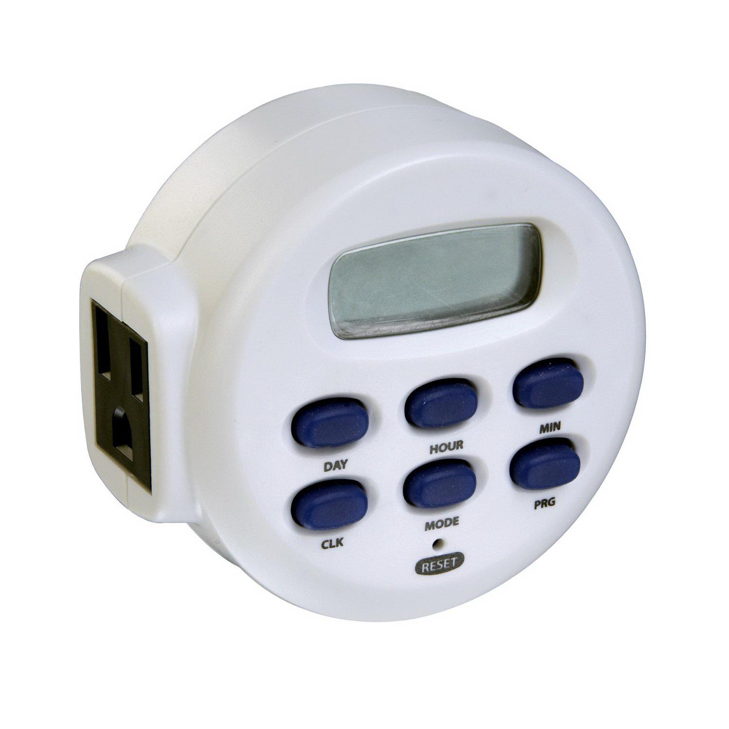 Westek TE1655WHB TE55WHB Digital Bar Timer, 15 A, 120 V, 1080 W, 1 -Outlet, 7 On/Off Cycle Per Week Cycle, White