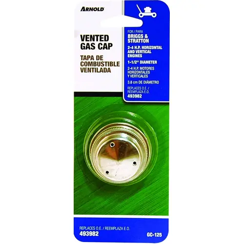 Gas Cap, 6.2 to 6/12, For: Briggs & Stratton 2 to 4 hp Engines Horizontal and Vertical Engines Gas Cap, 6.2 to 6/12, For: Briggs & Stratton 2 to 4 hp Engines Horizontal and Vertical Engines