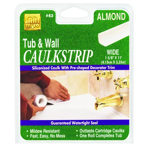 Caulking Strip, Almond, 120 deg F, 1-5/8 in W X 11ft L