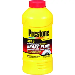 PRESTONE AS400Y AS-400P Brake Fluid, 12 oz Bottle Clear Amber/Yellow