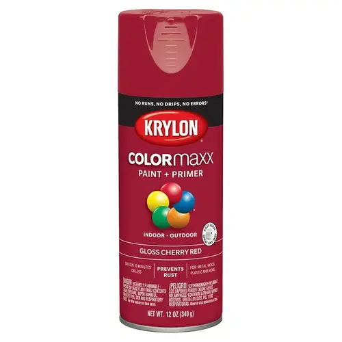 COLORmaxx Spray Paint, Gloss, Cherry Red, 12 oz, Aerosol Can COLORmaxx Spray Paint, Gloss, Cherry Red, 12 oz, Aerosol Can