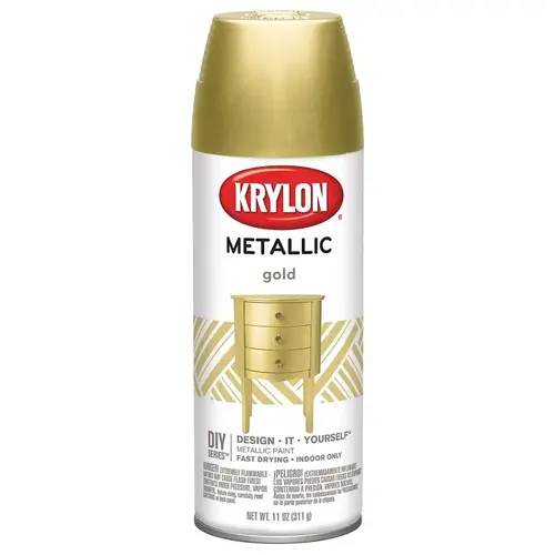 11 Oz. Metallic Gloss General Purpose Spray Paint, Gold 11 Oz. Metallic Gloss General Purpose Spray Paint, Gold