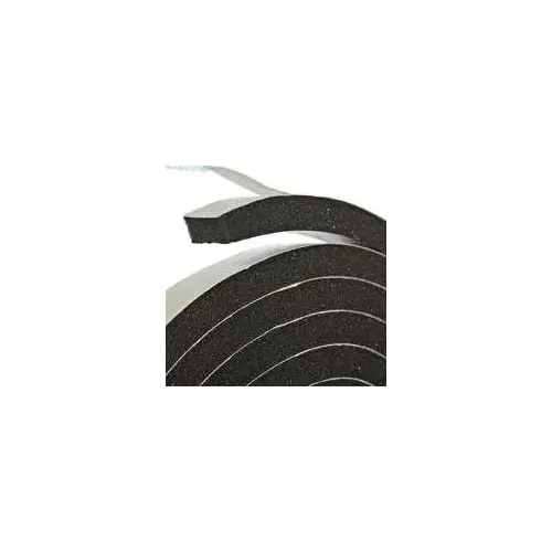 Foam Tape, 3/8 in W, 10 ft L, 5/16 in Thick, Rubber, Black
