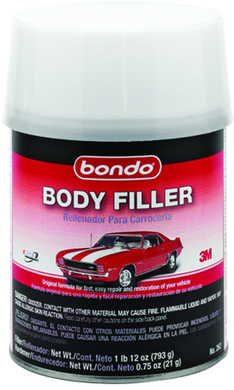 Bondo 262 C Body Filler, 1 qt Can, Paste, Pungent Organic Light Gray/Red