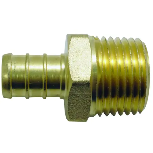 Pipe Adapter, 1/2 in, PEX x MPT, Brass, 200 psi Pressure Pipe Adapter, 1/2 in, PEX x MPT, Brass, 200 psi Pressure