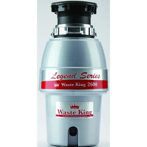 Legend Series Garbage Disposer, 1/2 hp Motor, 115 V, Stainless Steel