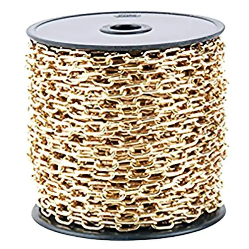 Chain 82 ft. Twist Link Steel 0.06" D X 82 ft. L Brass Plated Chain 82 ft. Twist Link Steel 0.06" D X 82 ft. L Brass Plated