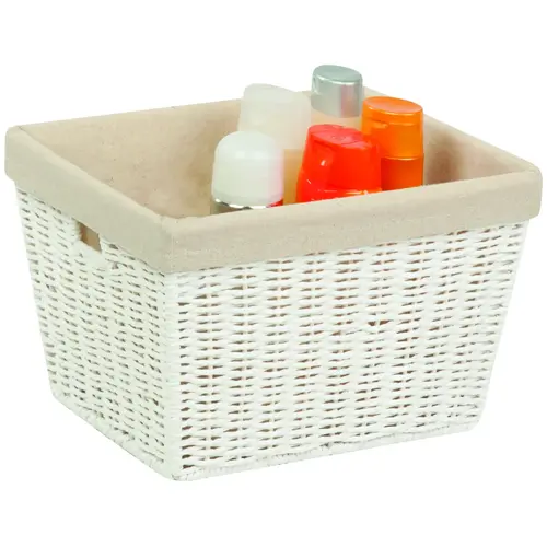 Storage Basket, Paper, White Storage Basket, Paper, White
