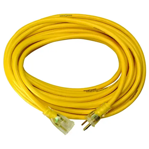 Extension Cord, 12 AWG Cable, 50 ft L, 15 A, 125 V, Yellow Extension Cord, 12 AWG Cable, 50 ft L, 15 A, 125 V, Yellow