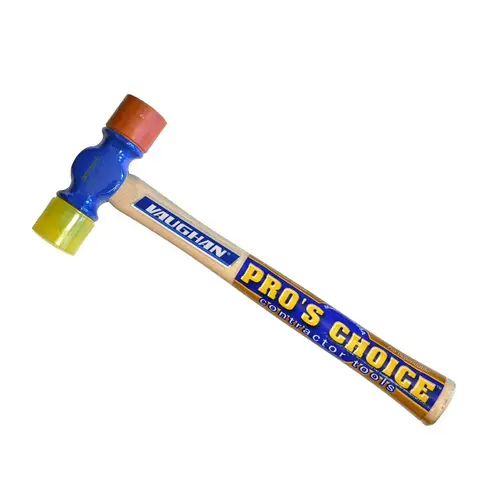 Hammer, 12 oz Head, Soft Face, Hard Head, Steel Head, 12-1/2 in OAL Blue; Natural; Red; Yellow