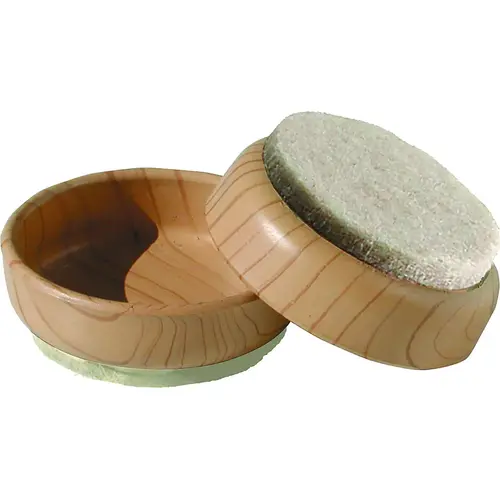 Caster Cup, Felt Cloth Woodgrain - pack of 4 Caster Cup, Felt Cloth Woodgrain - pack of 4