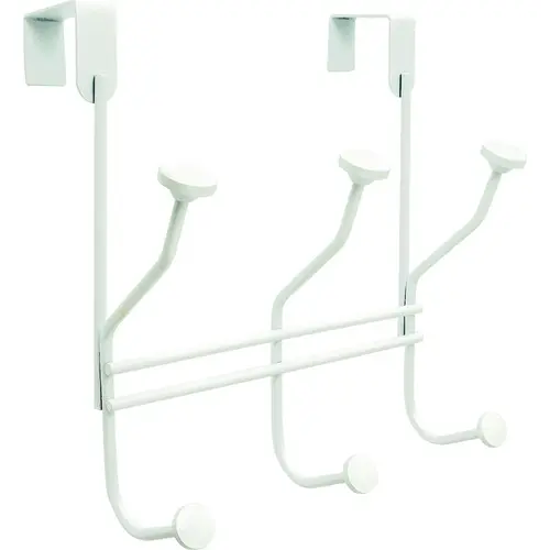 Over the Door Hook 9-5/16" L White Steel Medium Multiple White Over the Door Hook 9-5/16" L White Steel Medium Multiple White