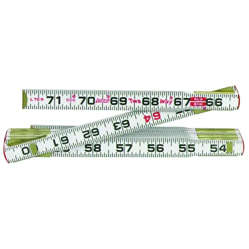 RULE FOLDING 6FTX5/8IN 2WAY WD White RULE FOLDING 6FTX5/8IN 2WAY WD White