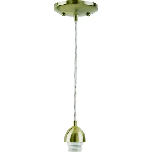 Mini Pendant Light Fixture, 1-Lamp, Incandescent Lamp, Antique Brass Fixture
