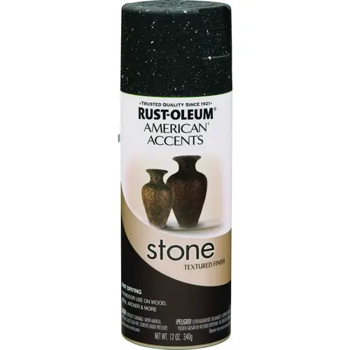 AMERICAN ACCENTS Stone Spray Paint Black Granite, Solvent-Like, Black Granite, 12 oz, Aerosol Can AMERICAN ACCENTS Stone Spray Paint Black Granite, Solvent-Like, Black Granite, 12 oz, Aerosol Can