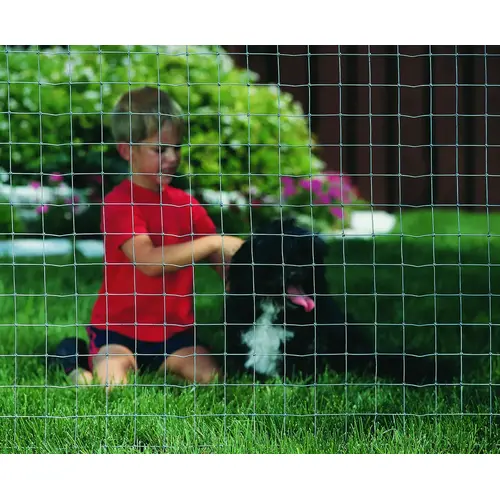 Kennel Fence, 100 ft L, 48 in H, 2 x 2 in Mesh, 16 Gauge, Galvanized