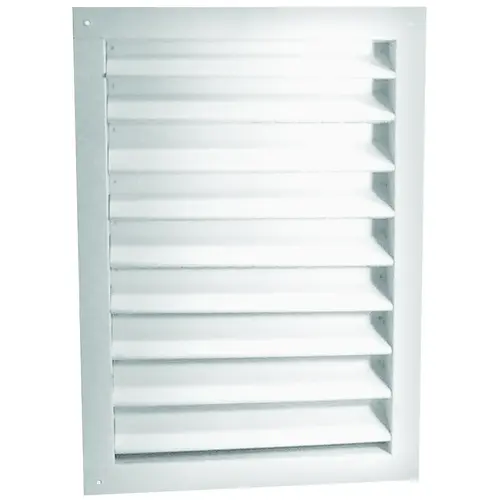 Dual Louver, 26-3/8 in L, 16-1/2 in W, Aluminum, White