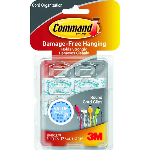 Cord Clip, Plastic, Transparent - pack of 10 Cord Clip, Plastic, Transparent - pack of 10