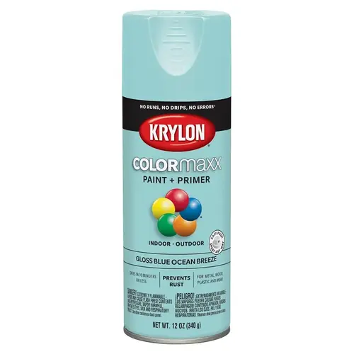 COLORmaxx Spray Paint, Gloss, Blue, 12 oz, Aerosol Can