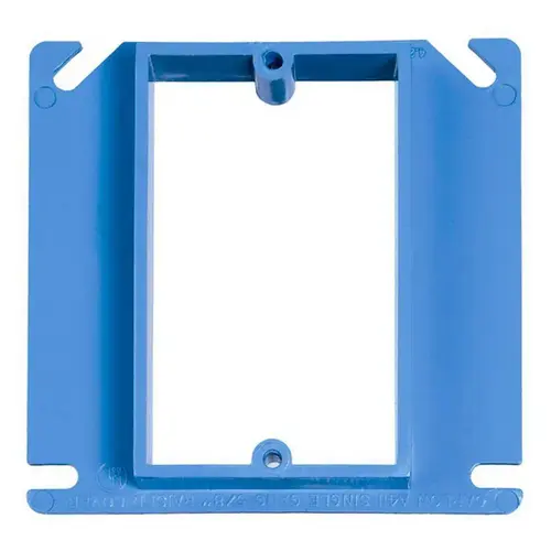 Electrical Box Cover, 4 in L, 4 in W, Square, PVC, Blue