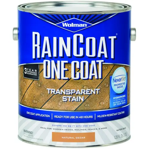 RainCoat Wood Sealer, Natural Cedar, Liquid, 1 gal, Can - pack of 4