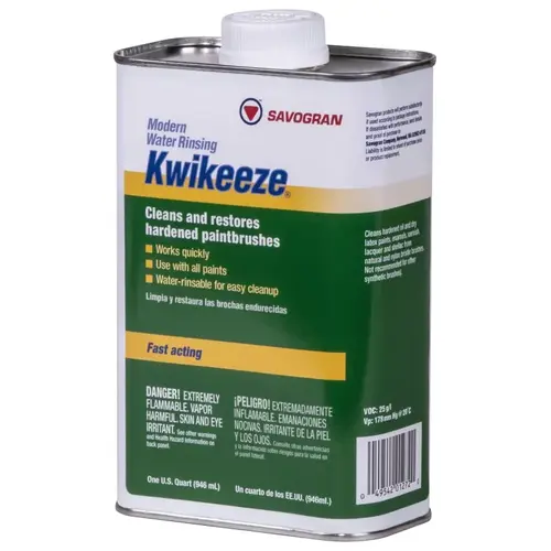Kwikeeze 1272 Paint Brush Cleaner, Liquid, Aromatic, Clear, 1 qt