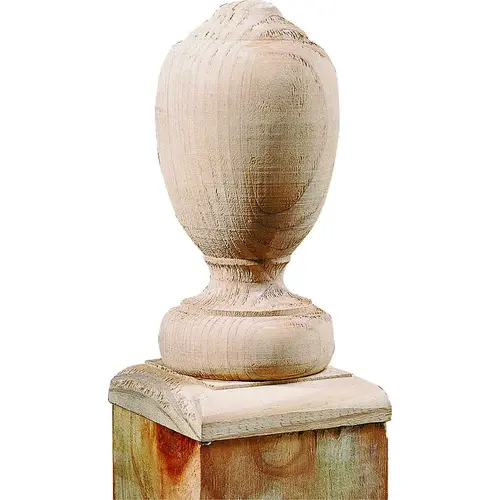 Post Top, 6-1/2 in H, Traditional, Pine, White