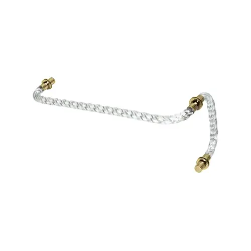 Acrylic Twist 24" Towel Bar with 8" Pull Handle and Brass Rings - Combination Set