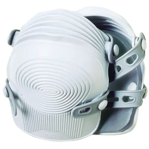Non-Skid Knee Pad, PVC Cap, EVA Foam Pad, Button and Loop Closure White