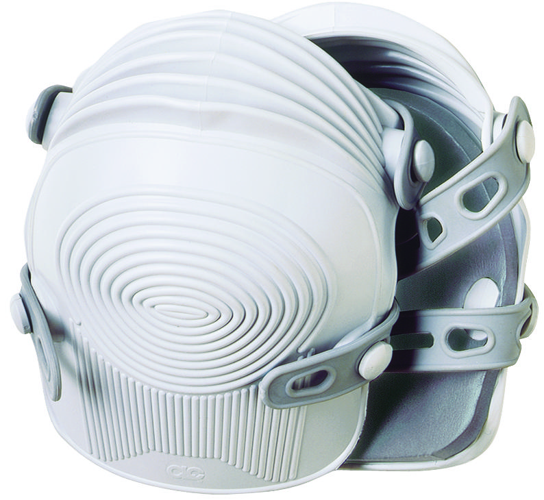 CLC 361 Non-Skid Knee Pad, PVC Cap, EVA Foam Pad, Button and Loop Closure White