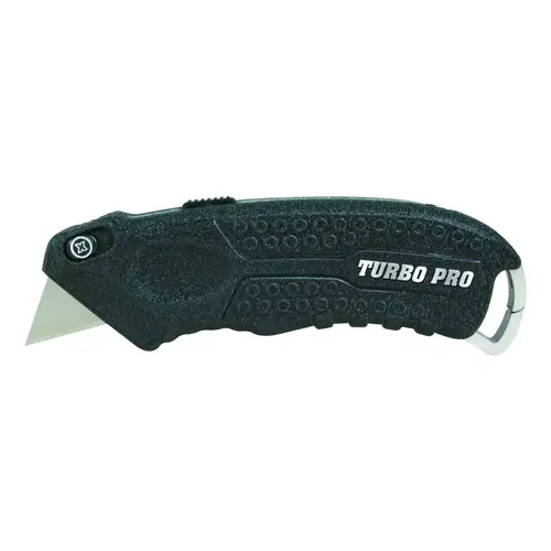 Turbo Knife, 0.87 in L Blade, 4.13 in W Blade, Ergonomic Handle Black