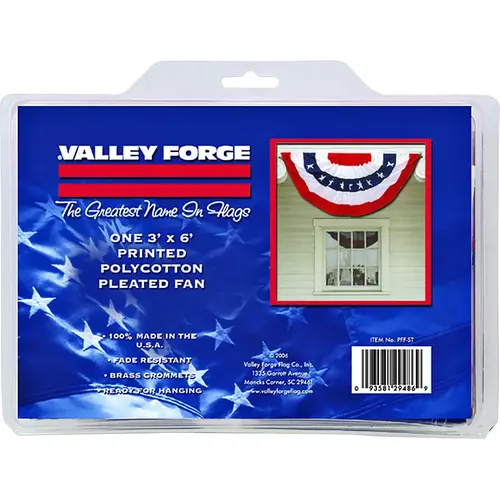 Full Fan Flag, 3 ft W, 6 ft H, Polycotton Multicolored Full Fan Flag, 3 ft W, 6 ft H, Polycotton Multicolored