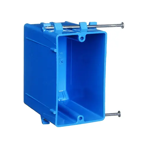 New Work Switch & Outlet Box, Blue PVC, 3-3/4 x 2-1/4 x 3-1/2 In.