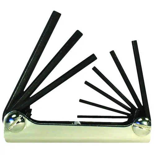 Hex Key Set 5/64 to 1/4" SAE Fold-Up Silver Black Hex Key Set 5/64 to 1/4" SAE Fold-Up Silver Black