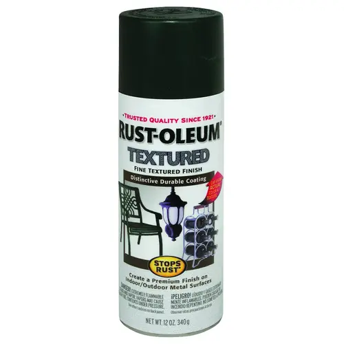STOPS RUST Textured Spray Black, Solvent-Like, Black, 12 oz, Aerosol Can STOPS RUST Textured Spray Black, Solvent-Like, Black, 12 oz, Aerosol Can