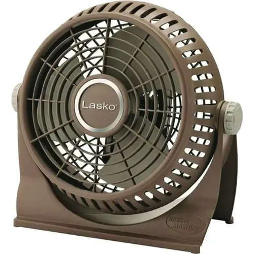 Breeze Machine Desk Fan, 120 V, 10 in Dia Blade, 2-Speed, 435 cfm Air, Brown - pack of 6