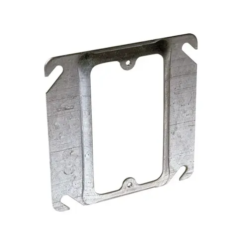 Device Cover, 4 in L, 4 in W, Square, Galvanized Steel, Gray Device Cover, 4 in L, 4 in W, Square, Galvanized Steel, Gray